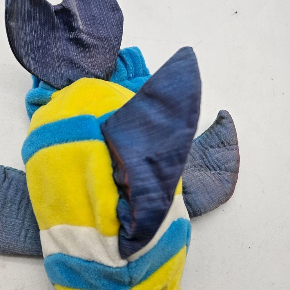 Caltoy Fish Hand Puppet Plush Blue Yellow Stripes Fins Soft Toy Kids Play